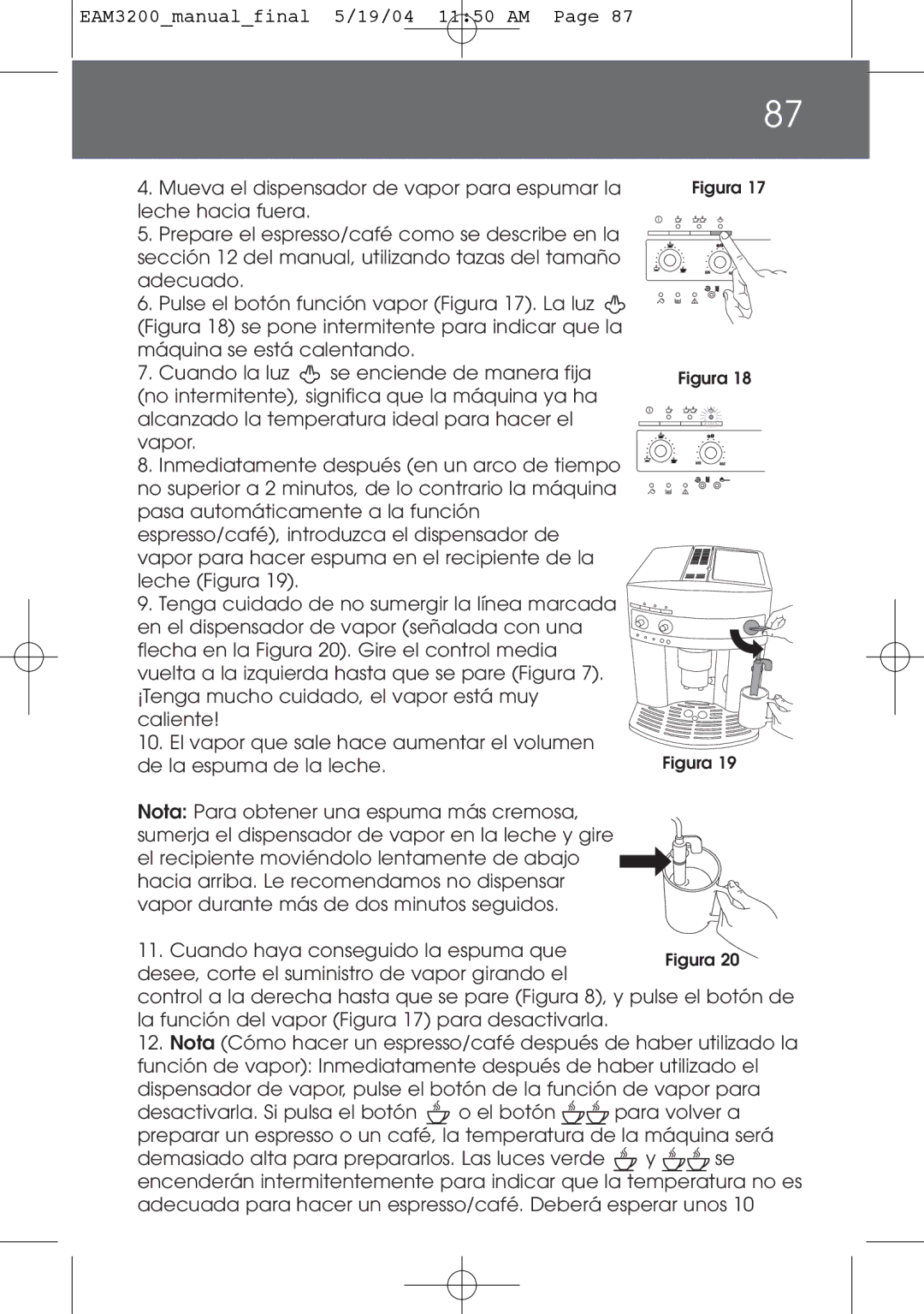 DeLonghi EAM3200 instruction manual Figura 