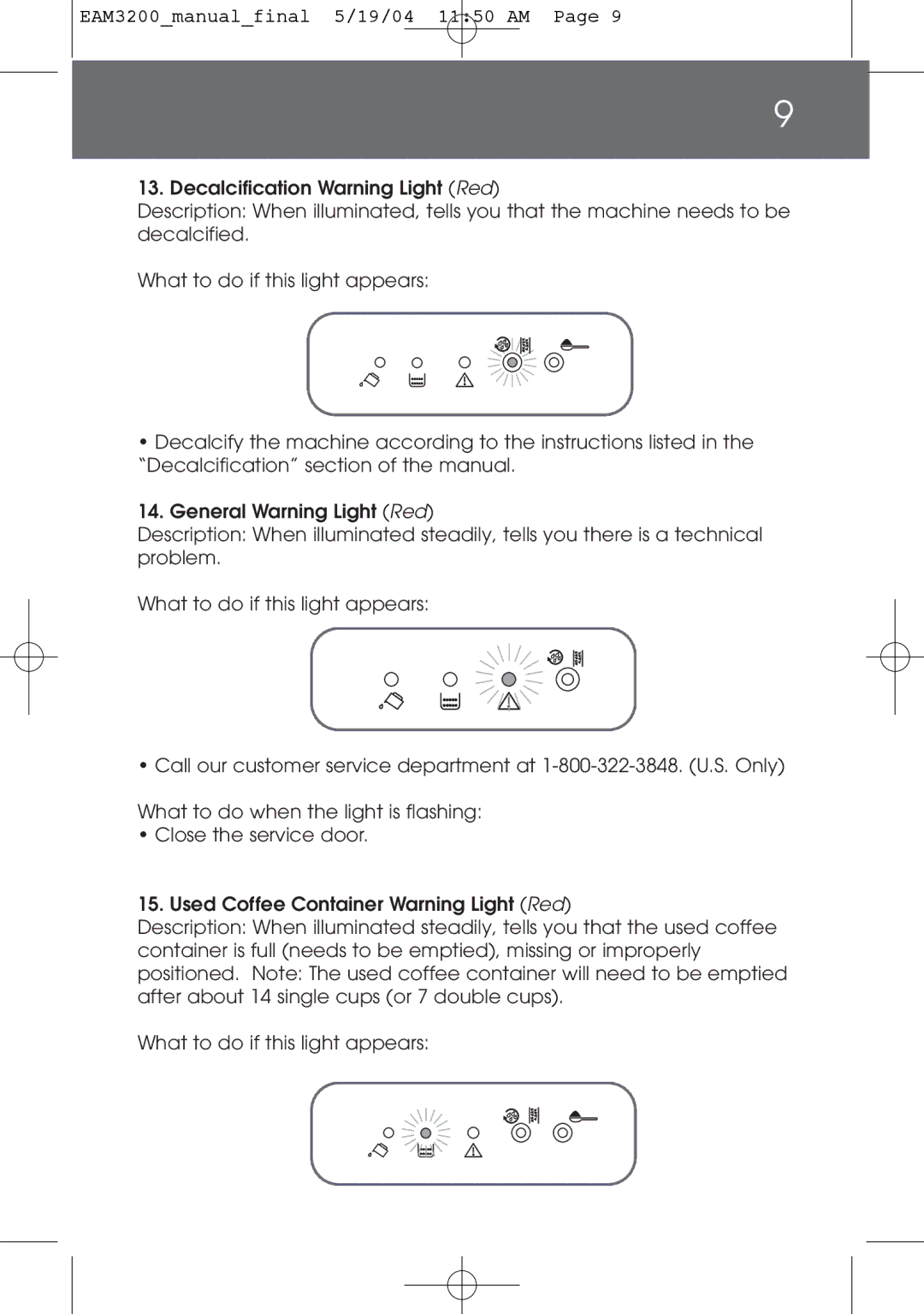 DeLonghi instruction manual EAM3200manualfinal 5/19/04 1150 AM 