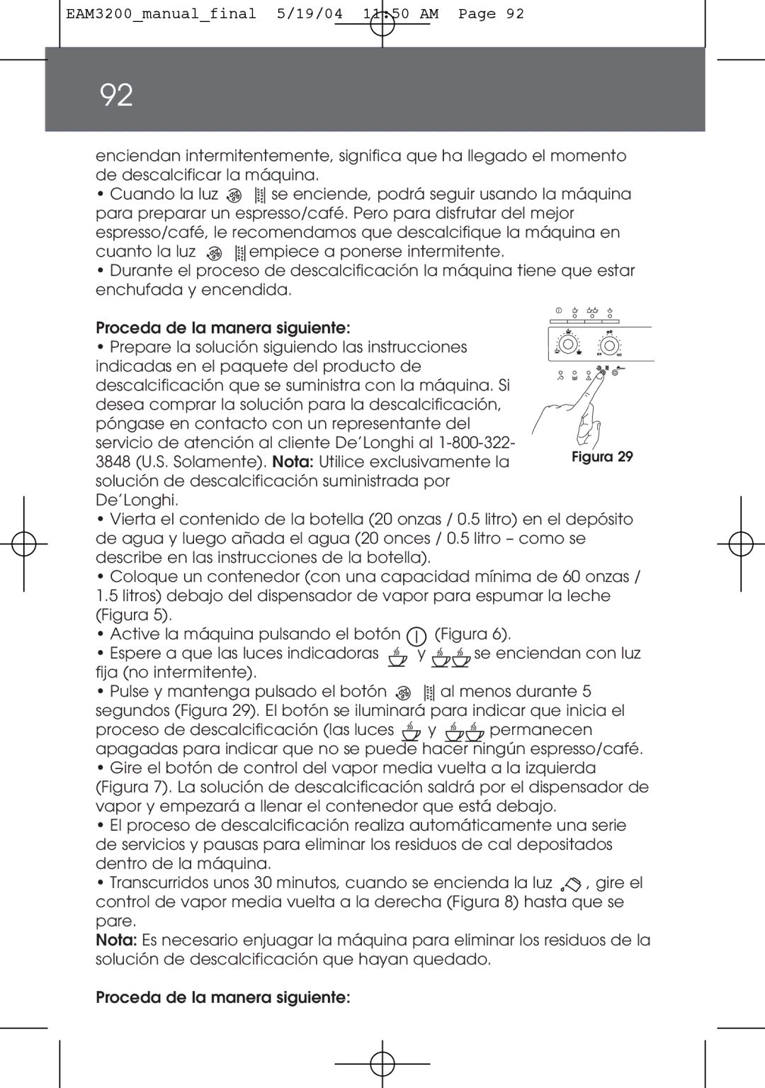 DeLonghi instruction manual EAM3200manualfinal 5/19/04 1150 AM 