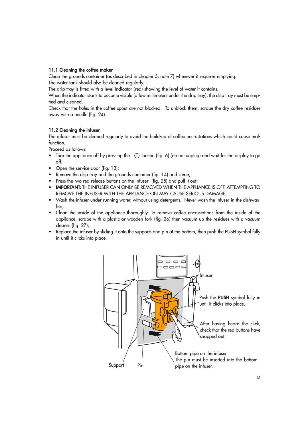 DeLonghi EAM3400 manual Until it clicks into place 