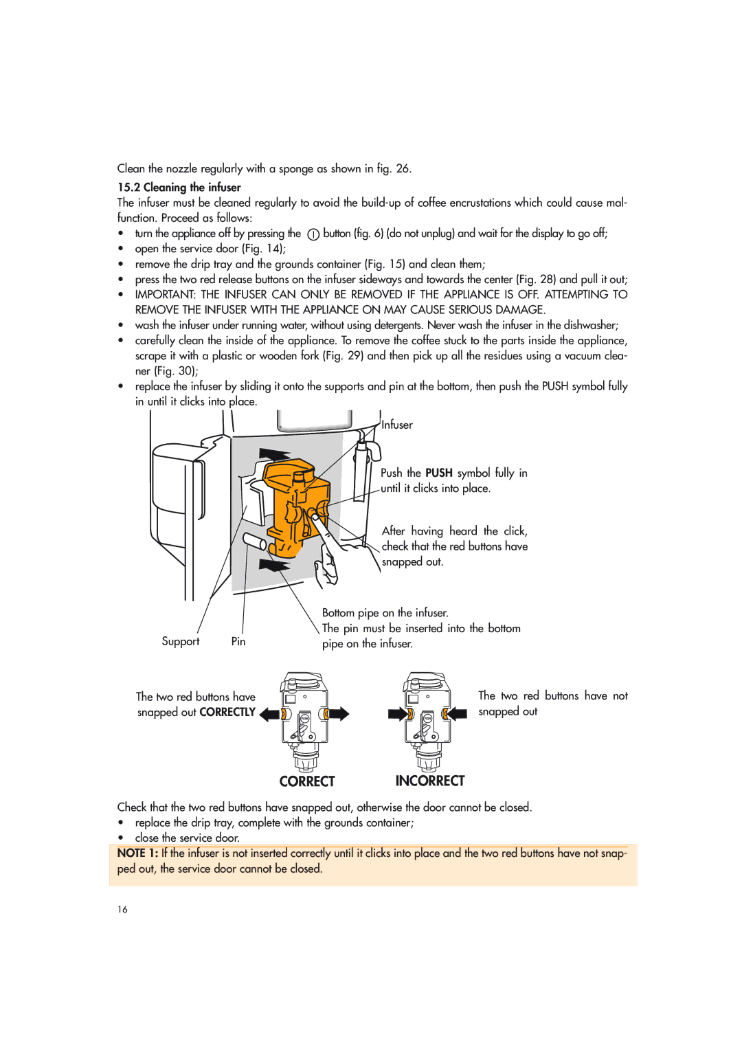 DeLonghi EAM3500 manual Correct Incorrect 