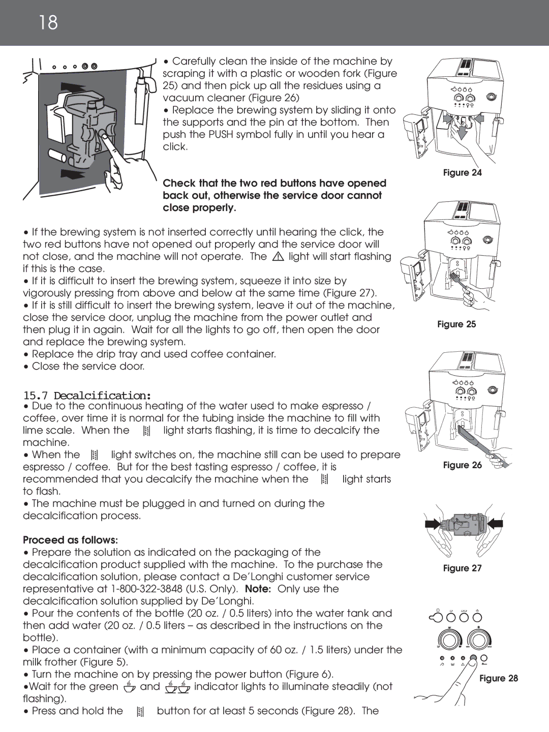 DeLonghi EAM4000 Series instruction manual Decalcification 