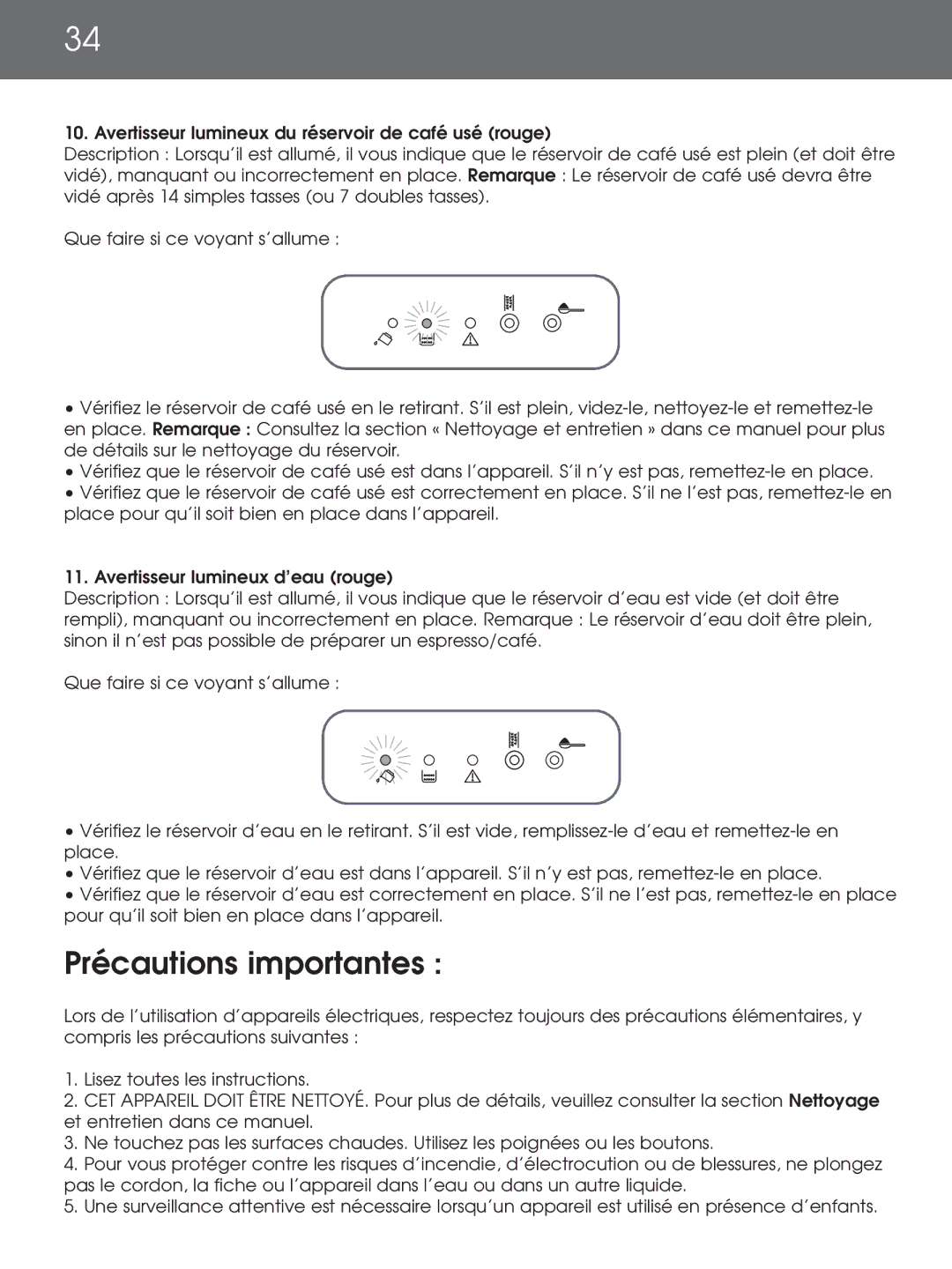 DeLonghi EAM4000 Series instruction manual Précautions importantes 