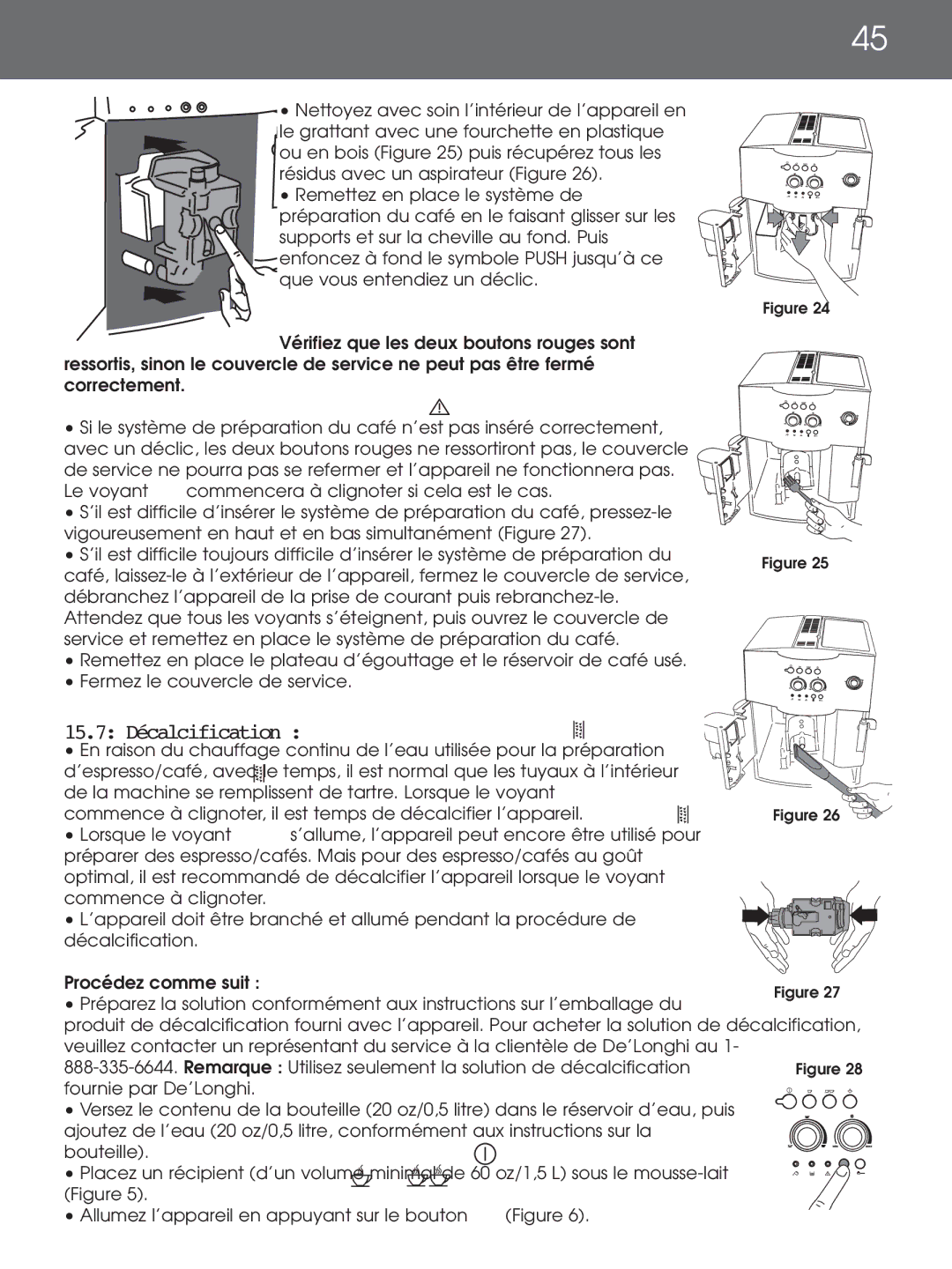 DeLonghi EAM4000 Series instruction manual 15.7 Décalcification 