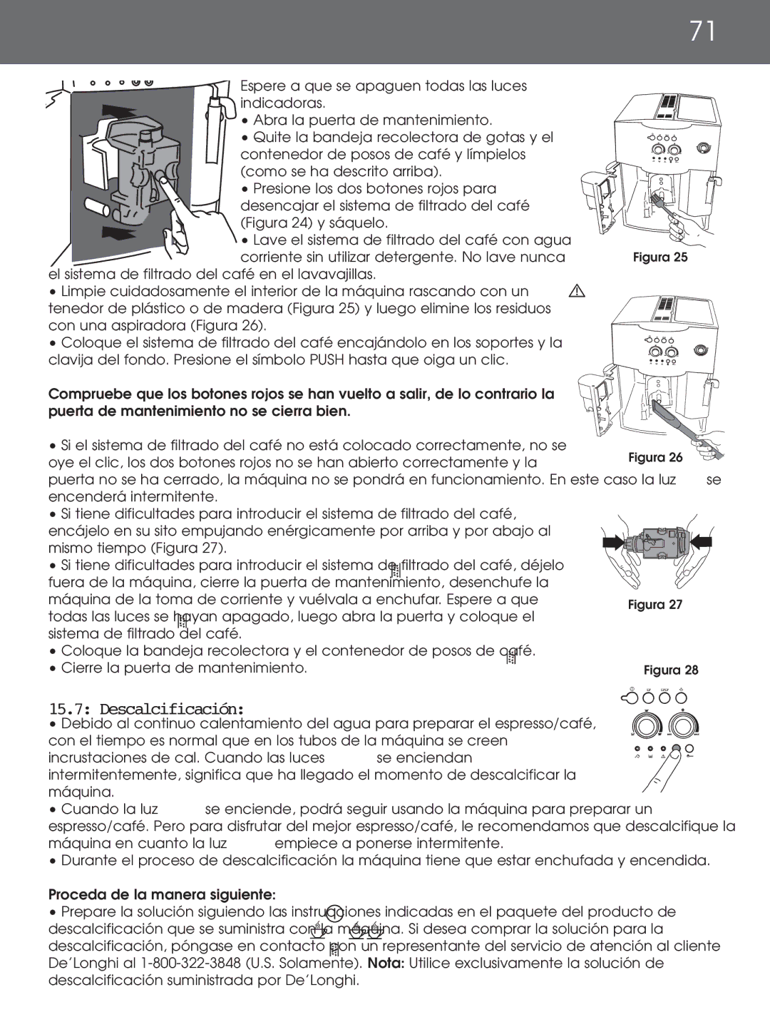 DeLonghi EAM4000 Series instruction manual Descalcificación 