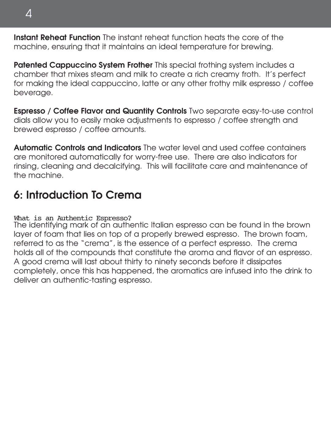 DeLonghi EAM4000 instruction manual Introduction To Crema, What is an Authentic Espresso? 