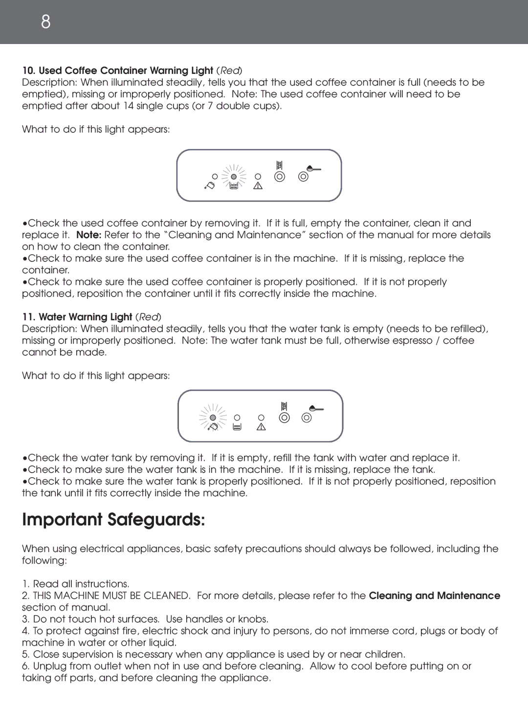 DeLonghi EAM4000 instruction manual Important Safeguards 