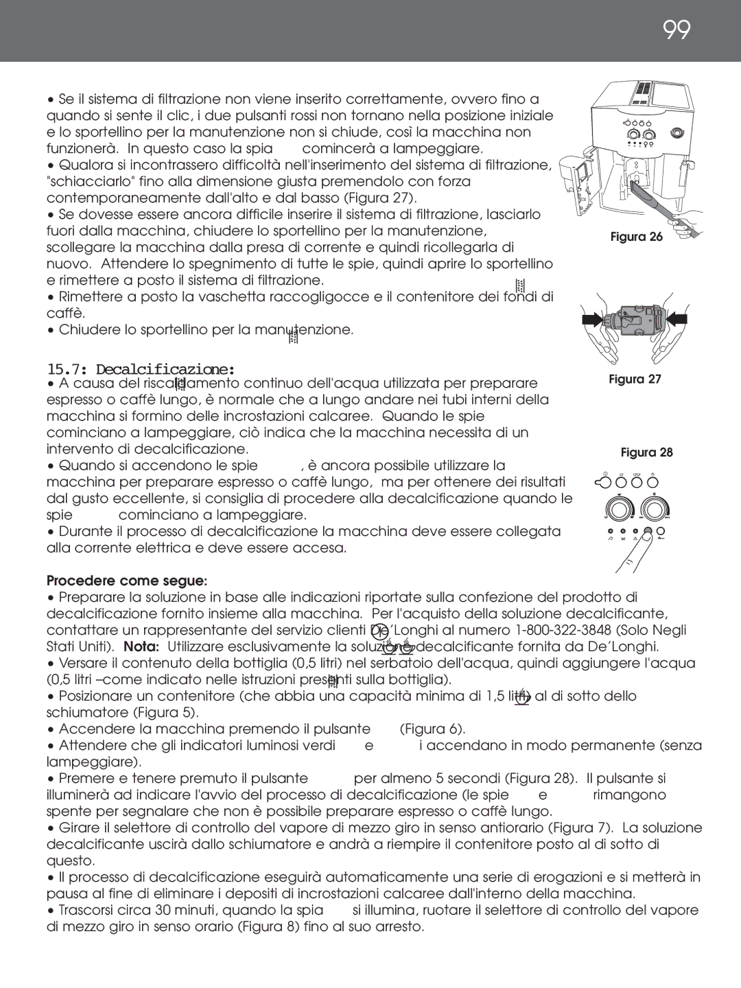 DeLonghi EAM4000 instruction manual Decalcificazione 