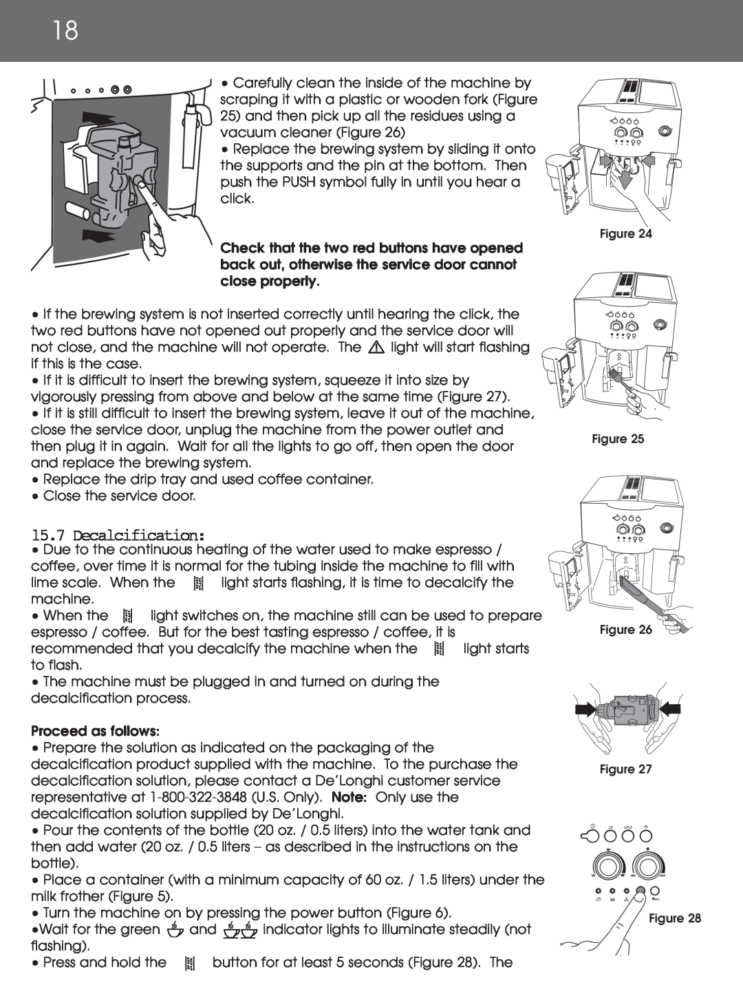 DeLonghi EAM4000 instruction manual Decalcification 
