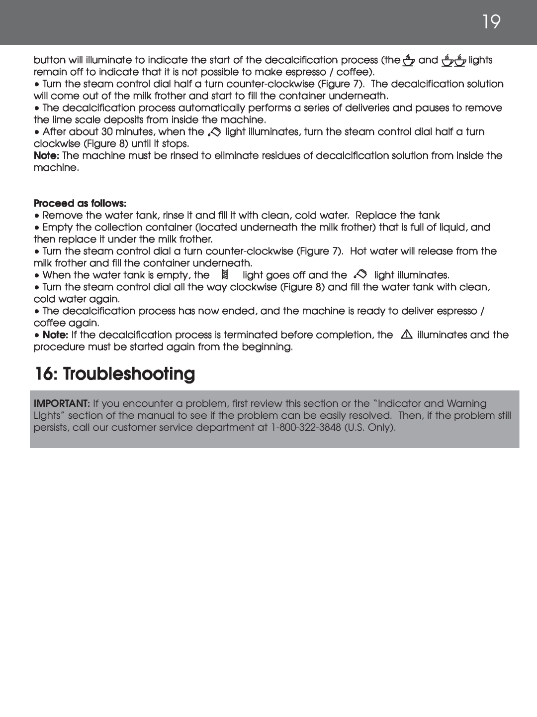DeLonghi EAM4000 instruction manual 16: Troubleshooting 