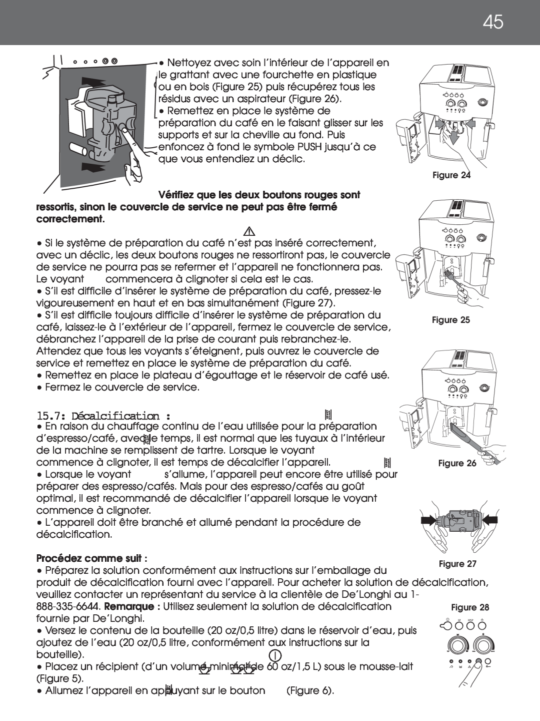 DeLonghi EAM4000 instruction manual 15.7: Décalcification 