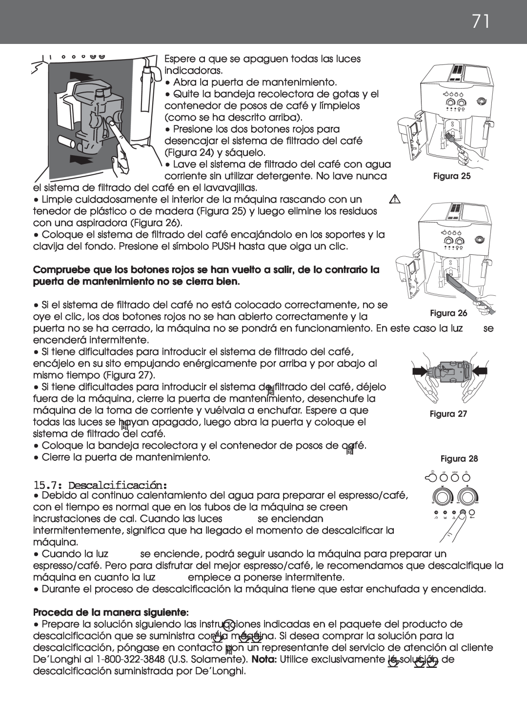 DeLonghi EAM4000 instruction manual 15.7: Descalcificación 