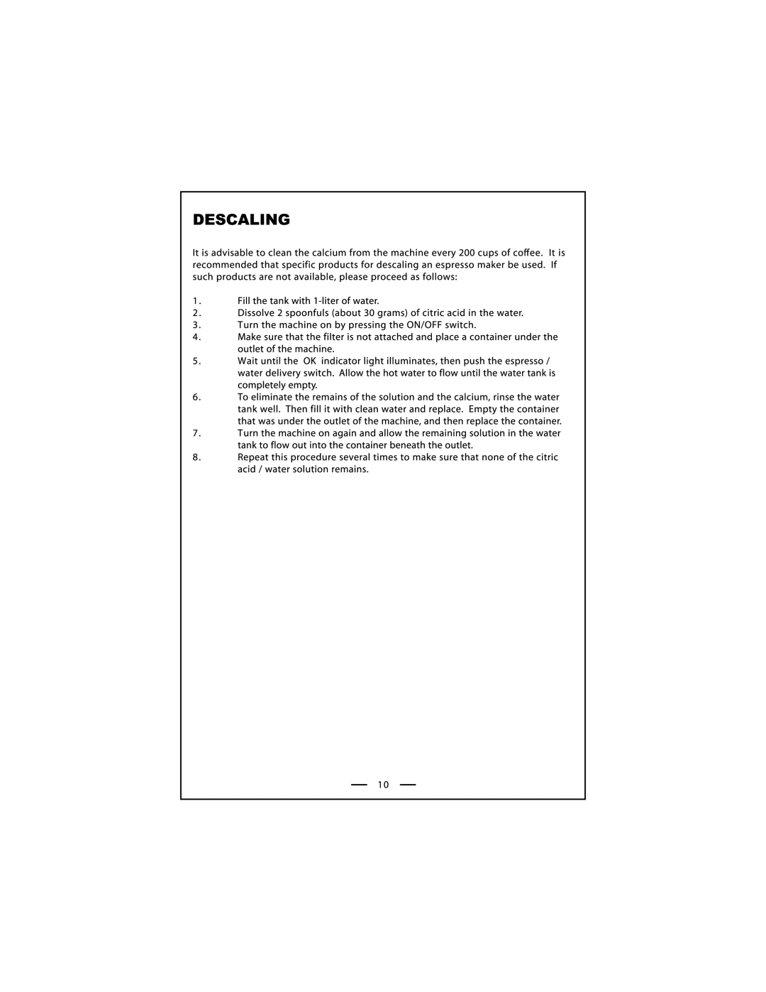 DeLonghi EC 140 Series manual 