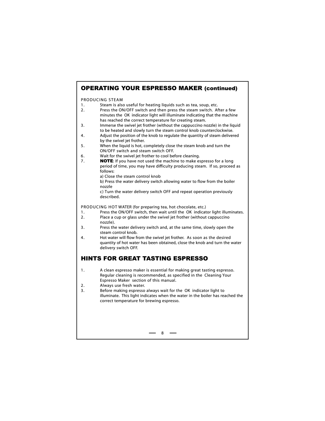 DeLonghi EC 140 Series manual 