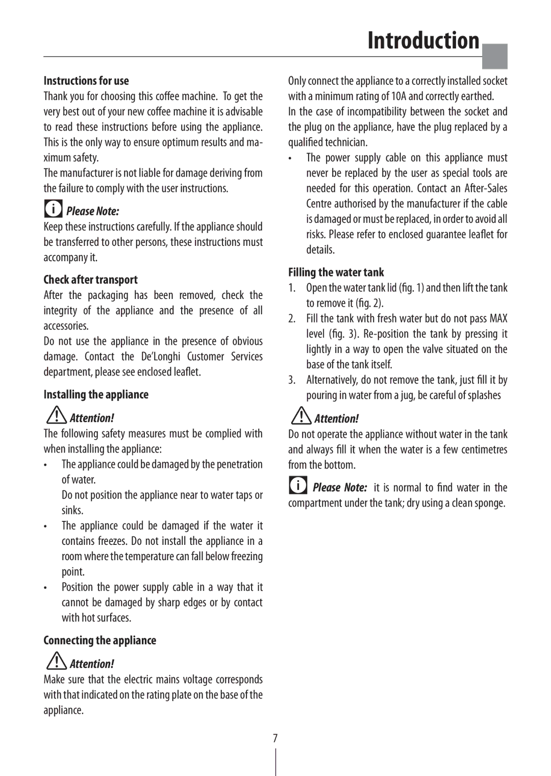 DeLonghi EC 152 CD manual Introduction 