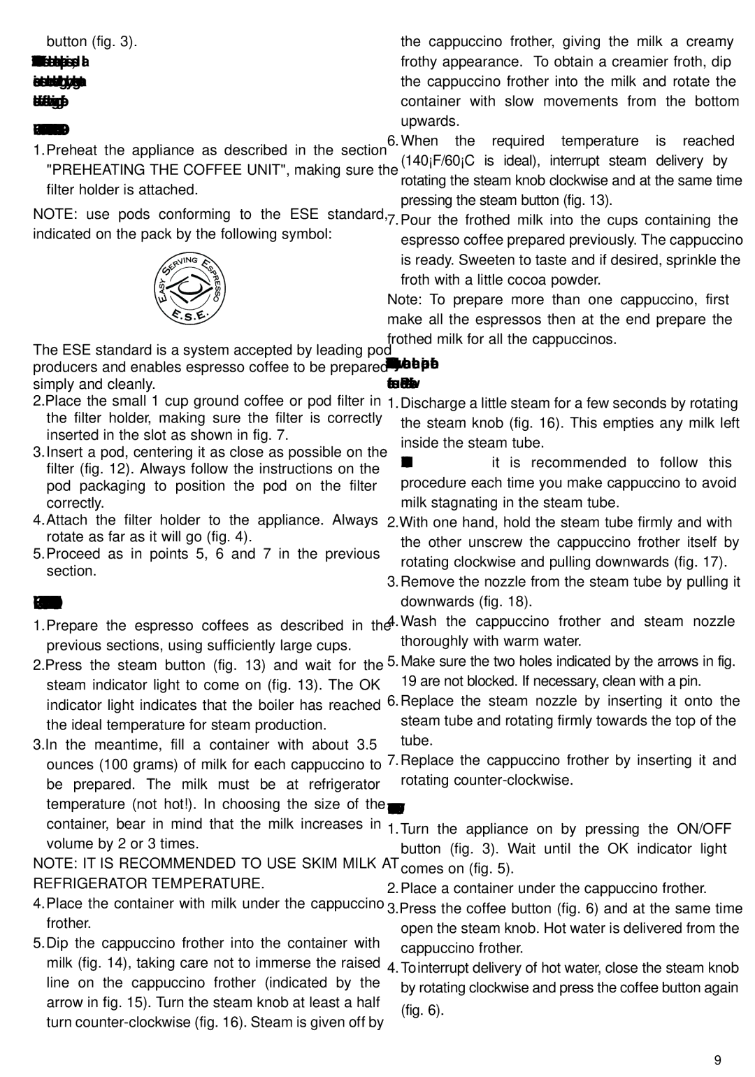 DeLonghi ec702, EC-702 manual HOW to Make Cappuccino, HOT Water Production 