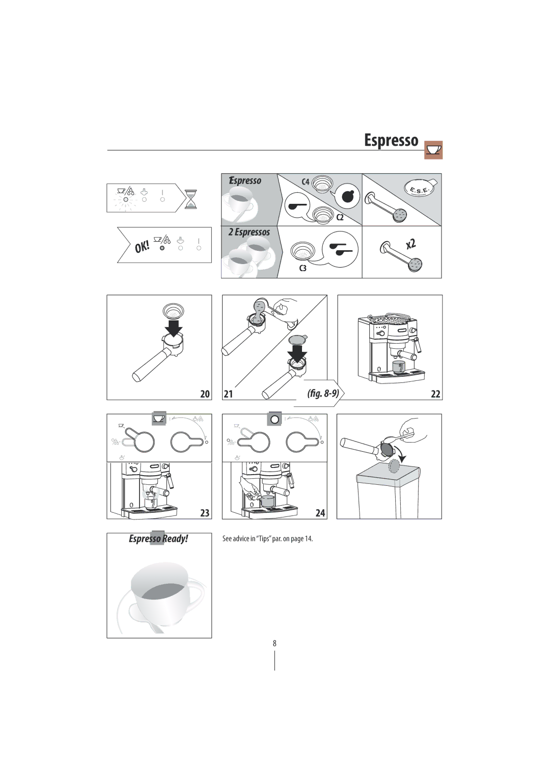 DeLonghi EC820 manual Espresso 