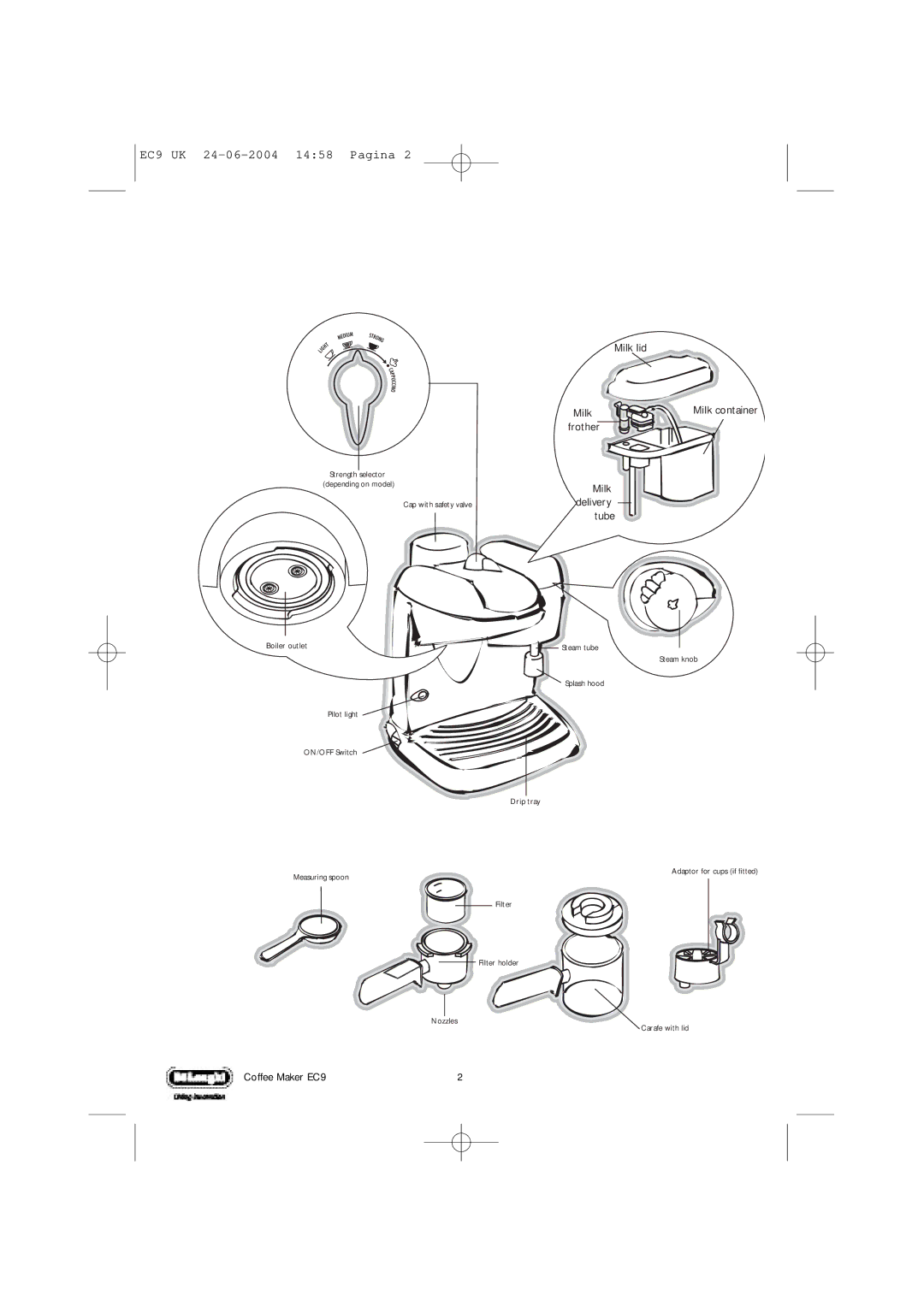 DeLonghi manual EC9 UK 24-06-2004 1458 Pagina 