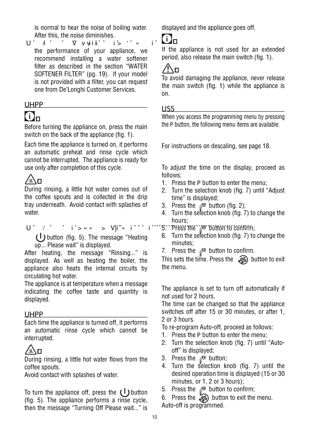 DeLonghi ECAM23450 SL manual Turning the Appliance on, Turning the Appliance OFF, Menu Settings 