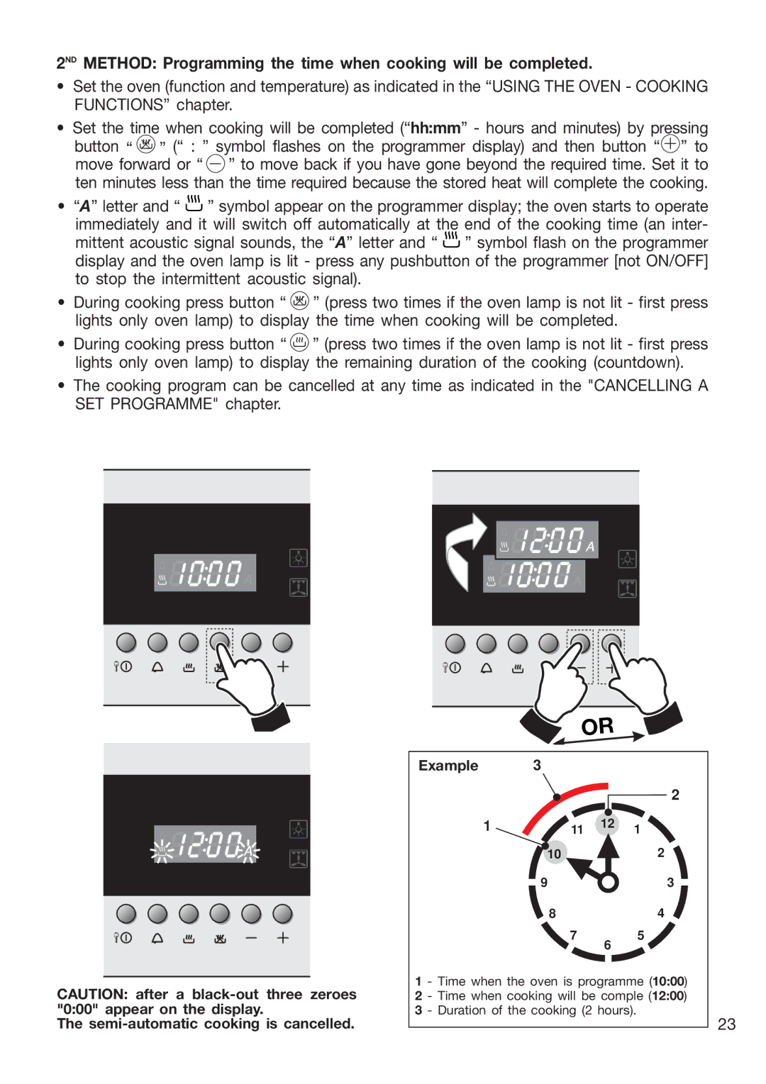 DeLonghi EMFPS 60 B manual Time when the oven is programme 