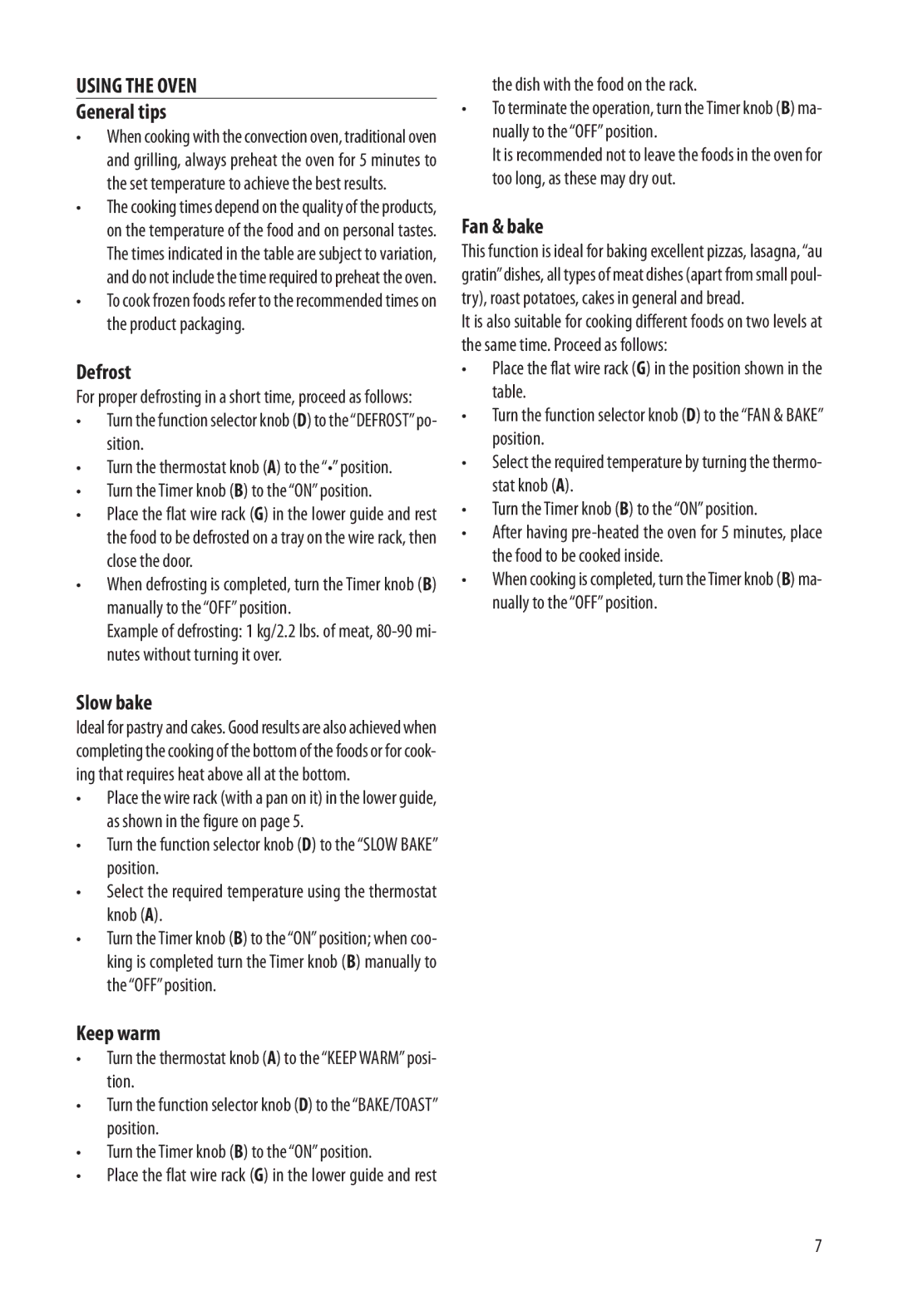 DeLonghi EO1270 1B specifications Using the Oven 