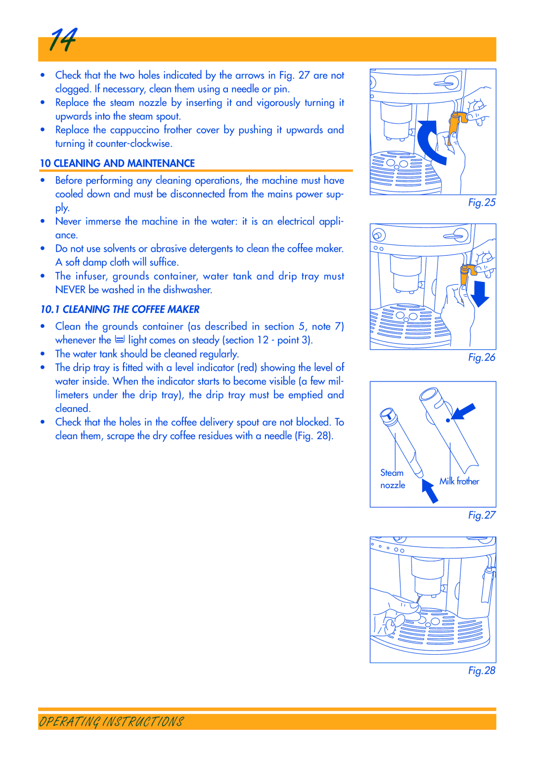 DeLonghi ESAM3300 manual Cleaning and Maintenance, Cleaning the Coffee Maker 