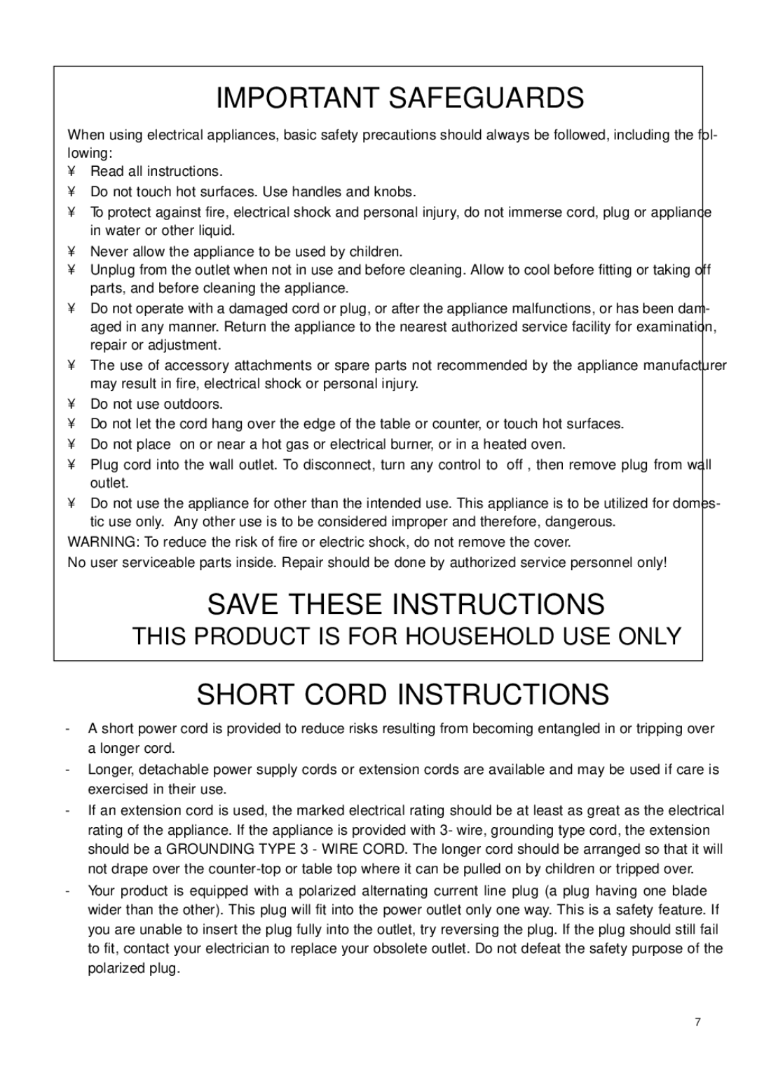 DeLonghi ESAM4400 manual Important Safeguards 