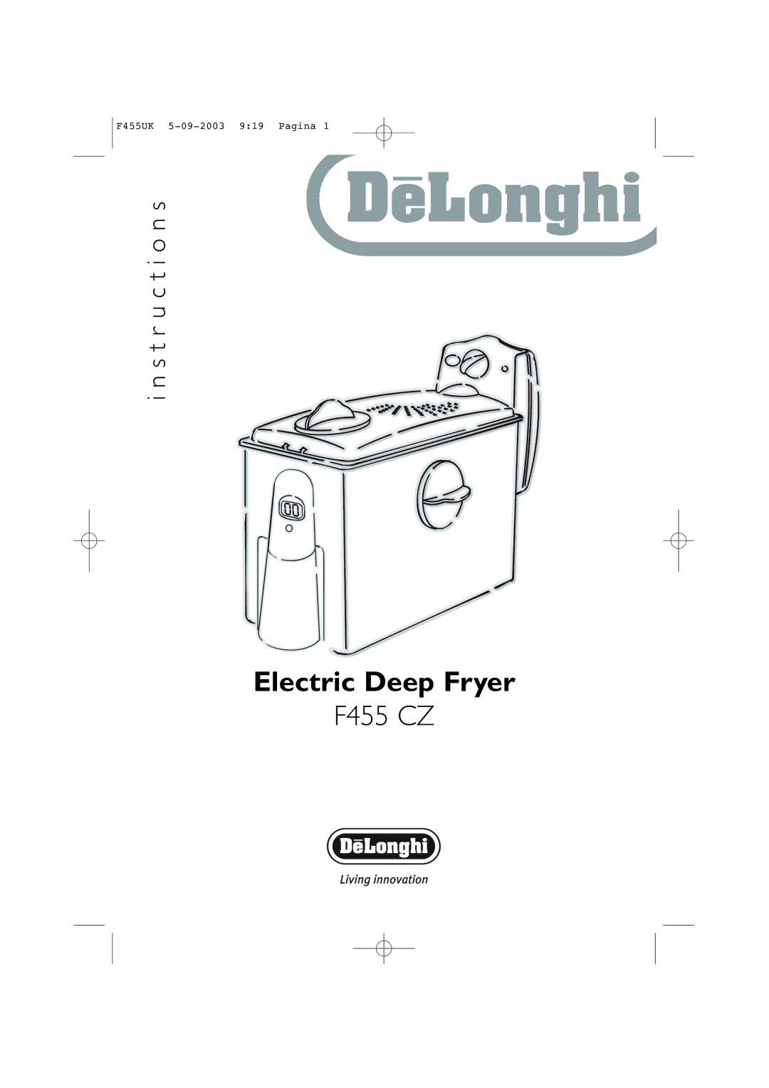 DeLonghi F455 CZ manual Electric Deep Fryer 