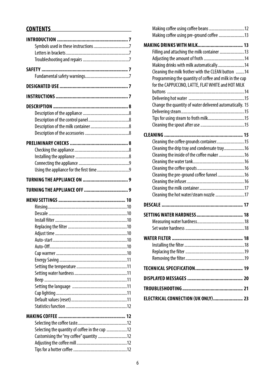 DeLonghi 10.13, GB, DE, ECAM28.46X manual Contents 