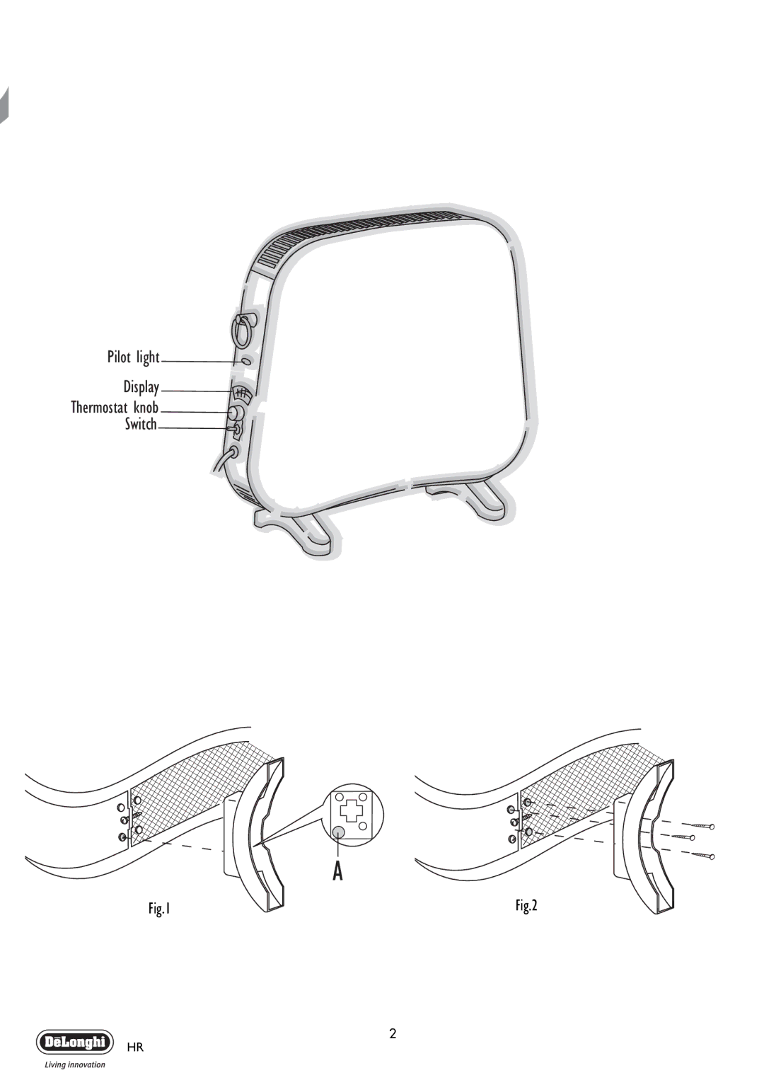 DeLonghi HR720B manual Pilot light Display 