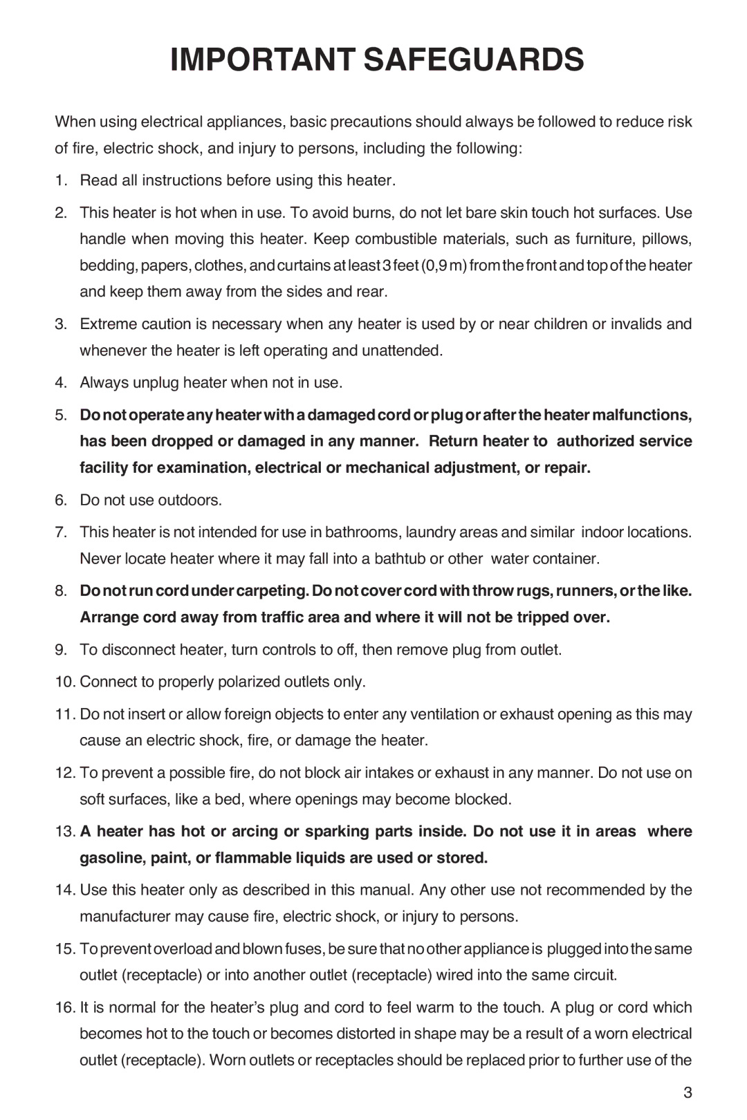 DeLonghi HS15F manual Important Safeguards 