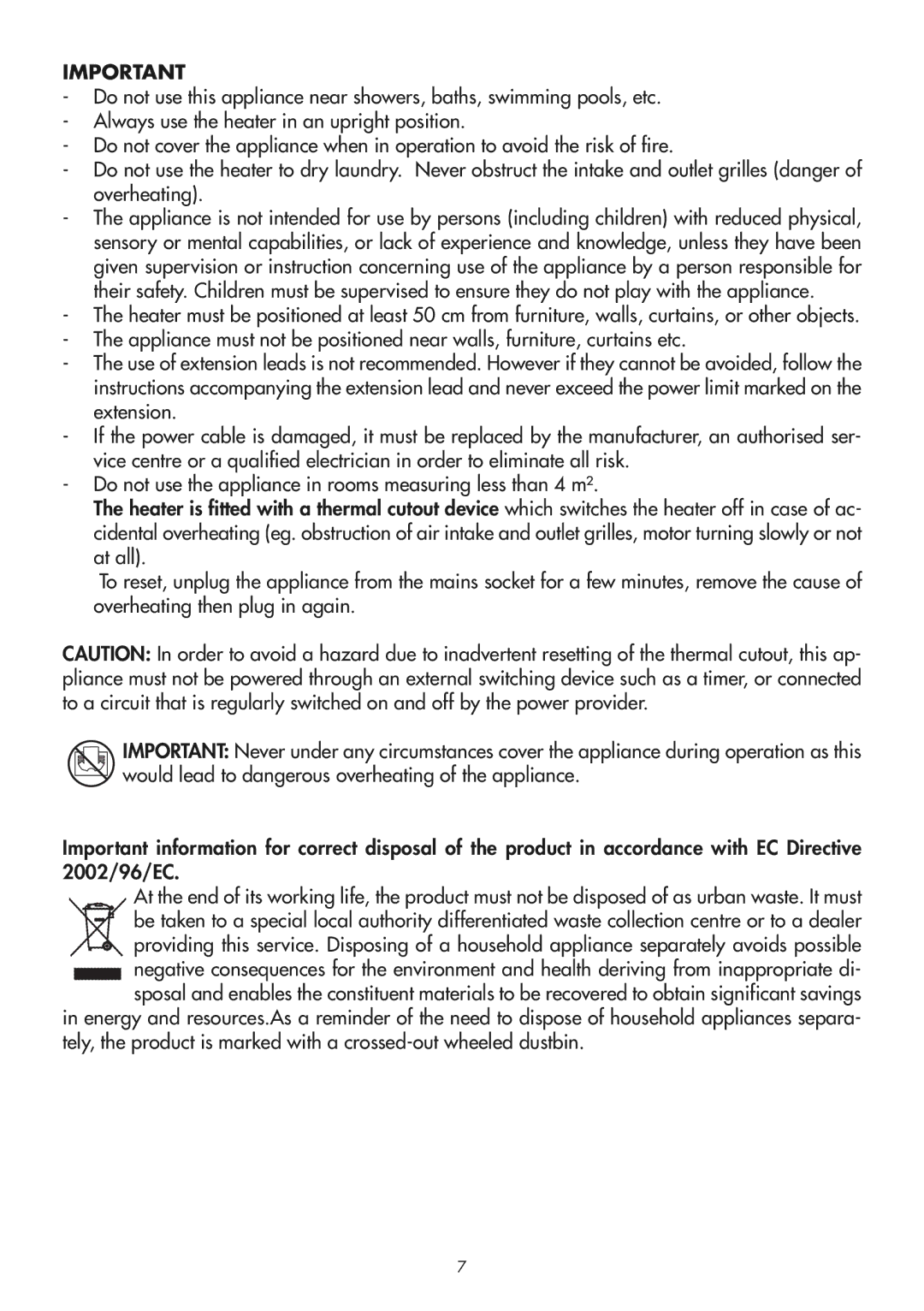 DeLonghi HVY manual 