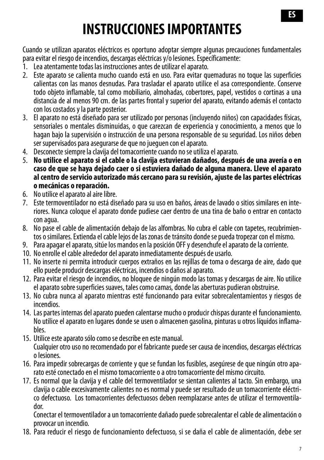 DeLonghi HVY1030OR, HVY1030BL manual Instrucciones Importantes 