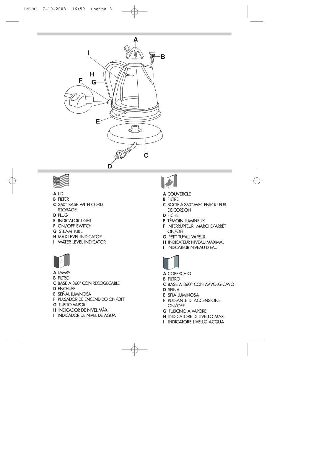 DeLonghi KBM 1511 manual Intro 7-10-2003 1659 Pagina 