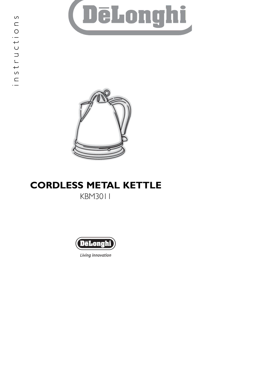 DeLonghi KBM3011 manual Cordless Metal 