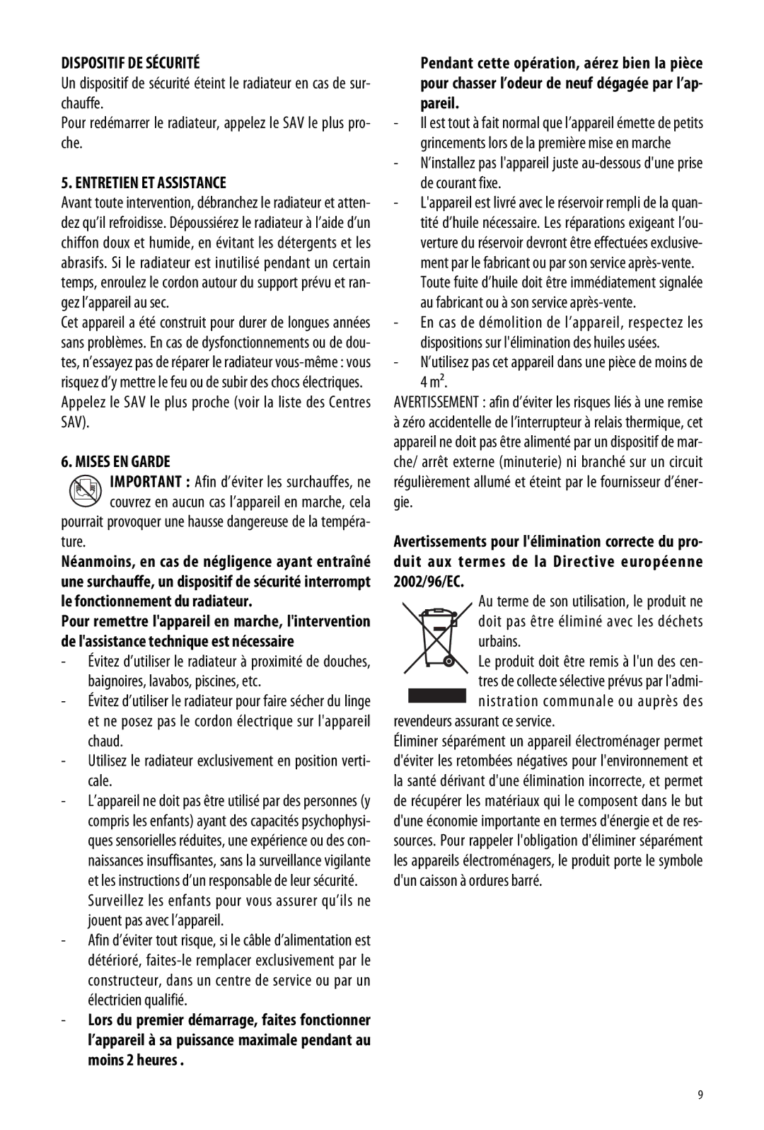 DeLonghi ME 10 manual Dispositif DE Sécurité, Entretien ET Assistance, Mises EN Garde 