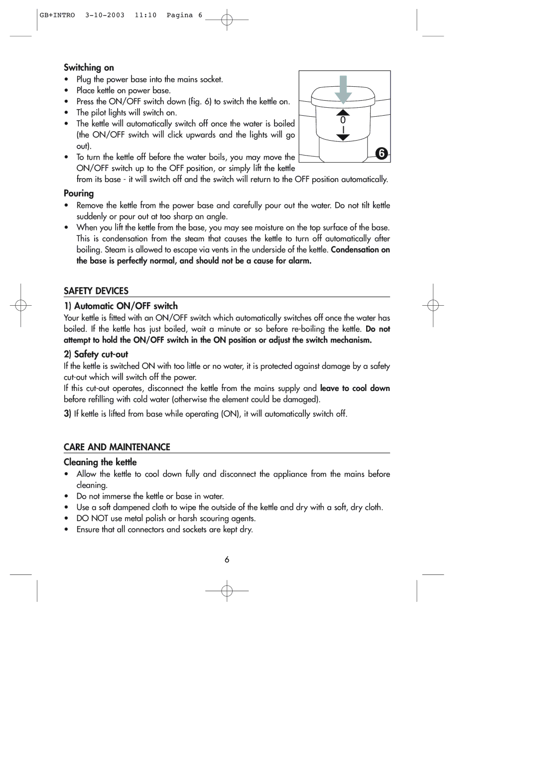 DeLonghi ME 28 manual Safety Devices, Care and Maintenance 