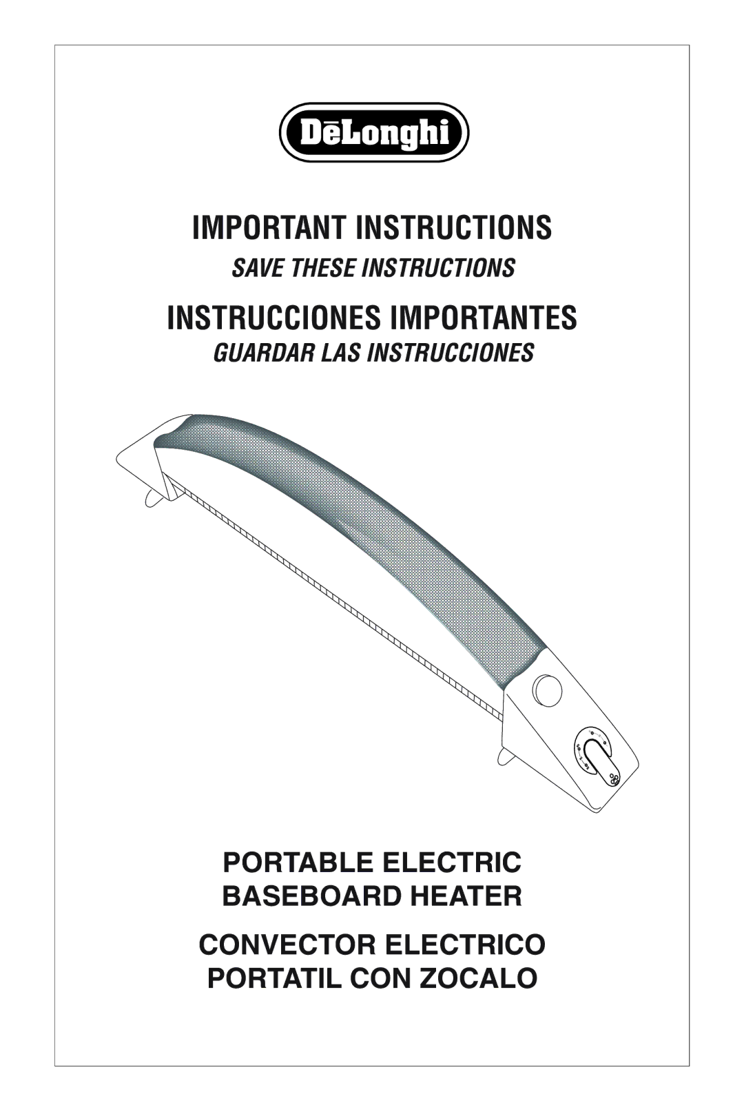 DeLonghi NJ 07663 manual Portable Electric 