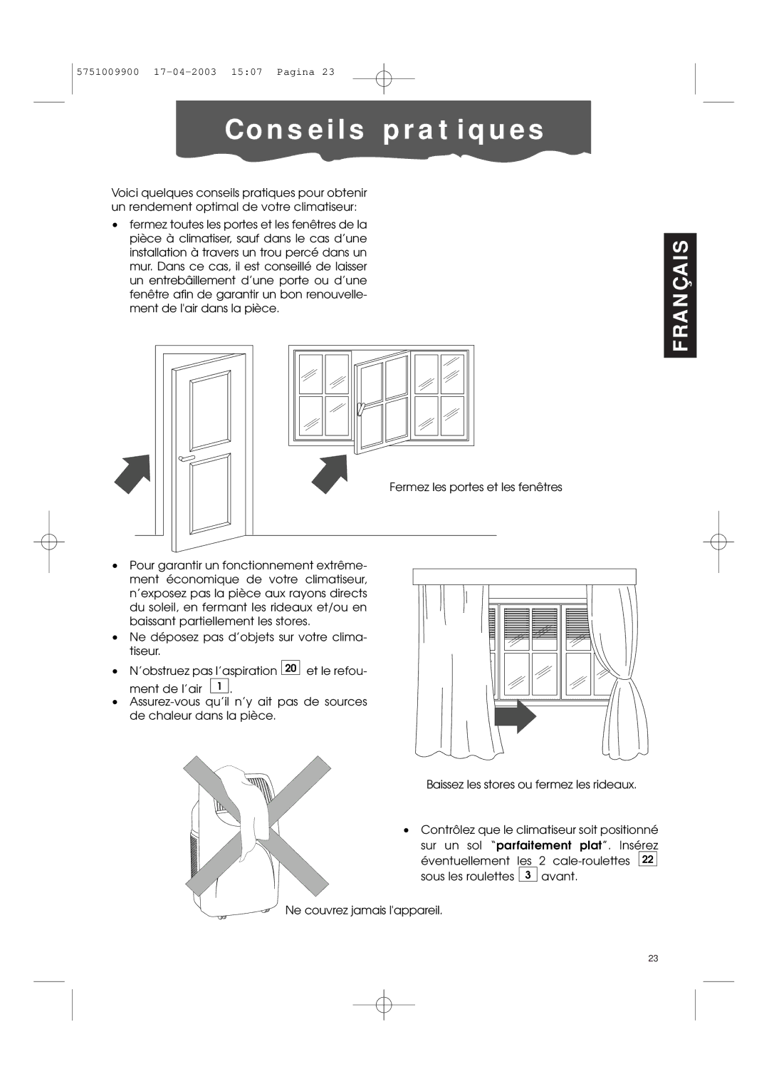 DeLonghi Pac 1000 manual N s e i l s p rat i q u e s 