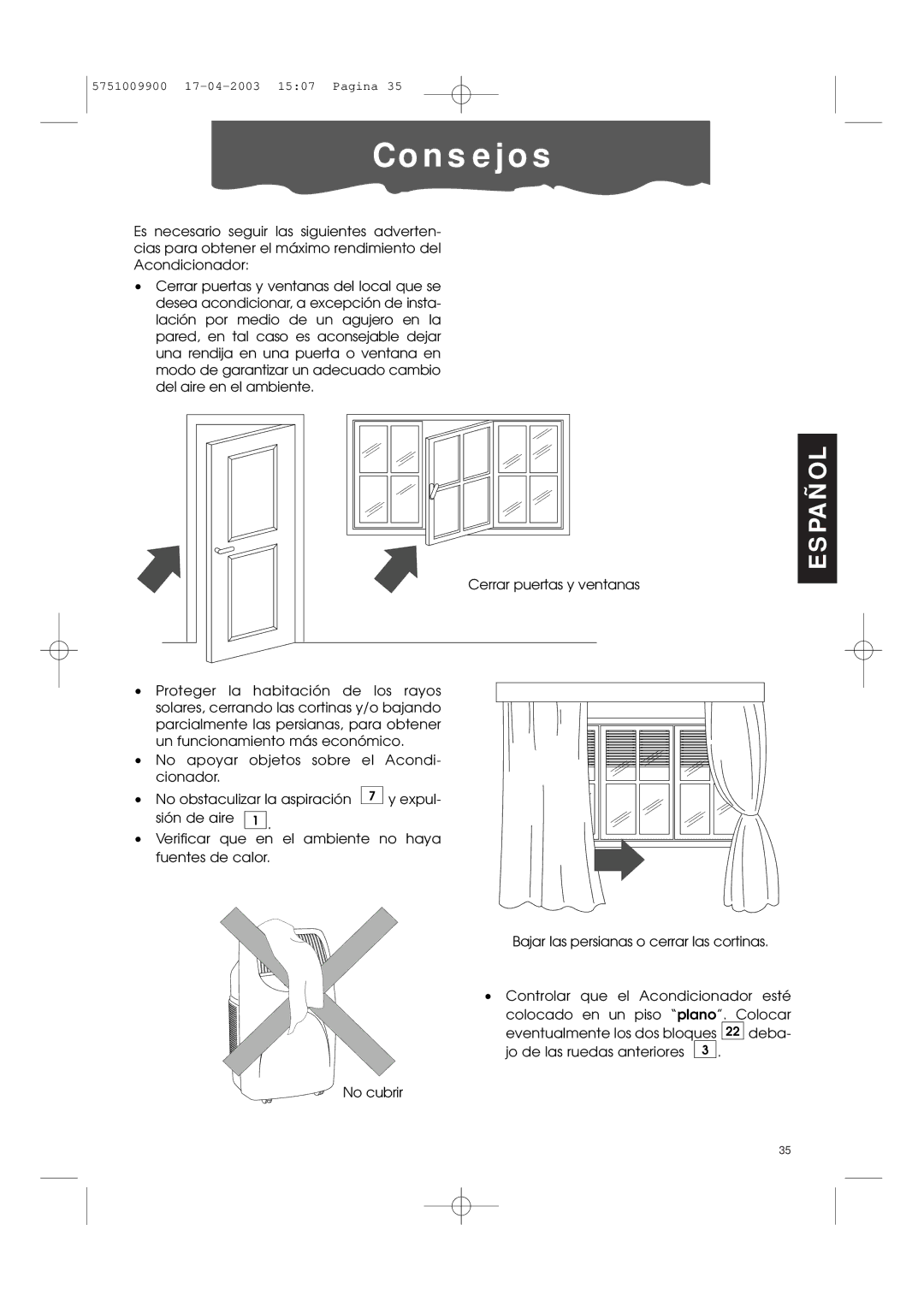 DeLonghi Pac 1000 manual N s e j o s 