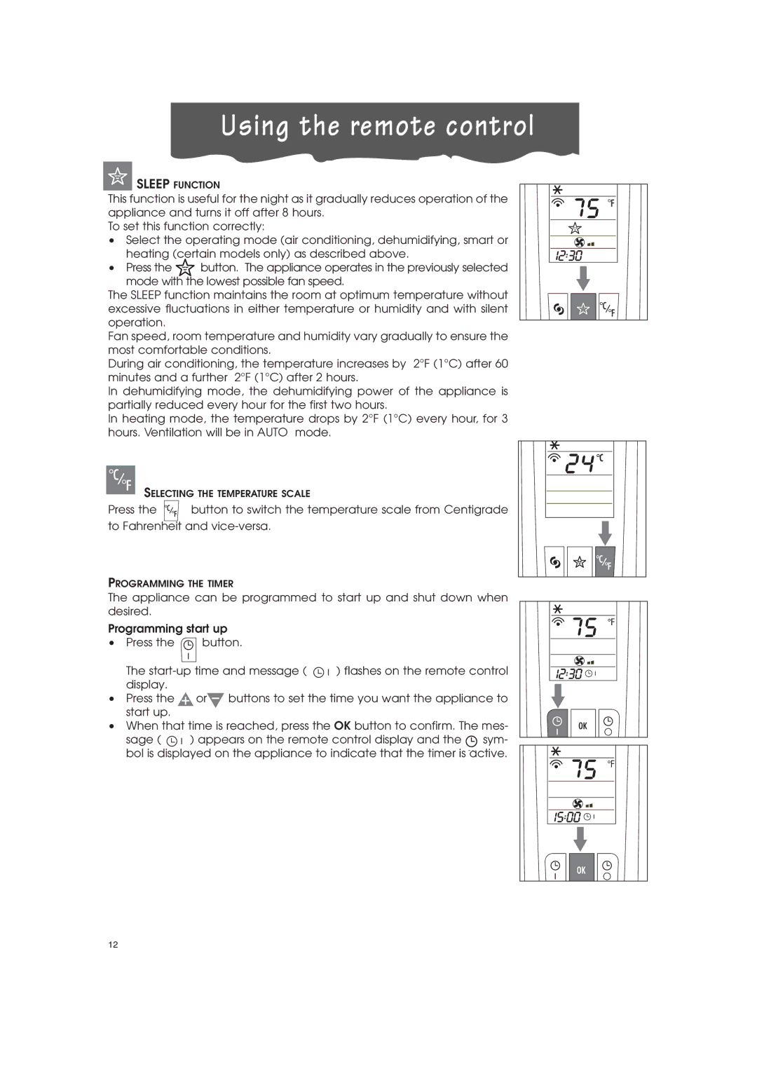 DeLonghi PAC-A130HPE instruction manual Sleep Function 