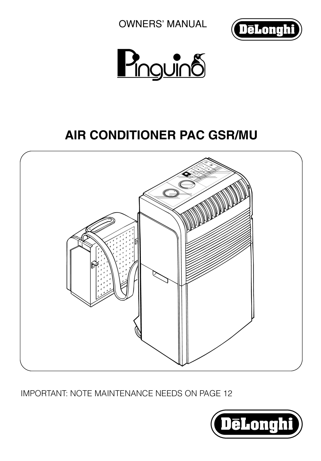 DeLonghi owner manual AIR Conditioner PAC GSR/MU 