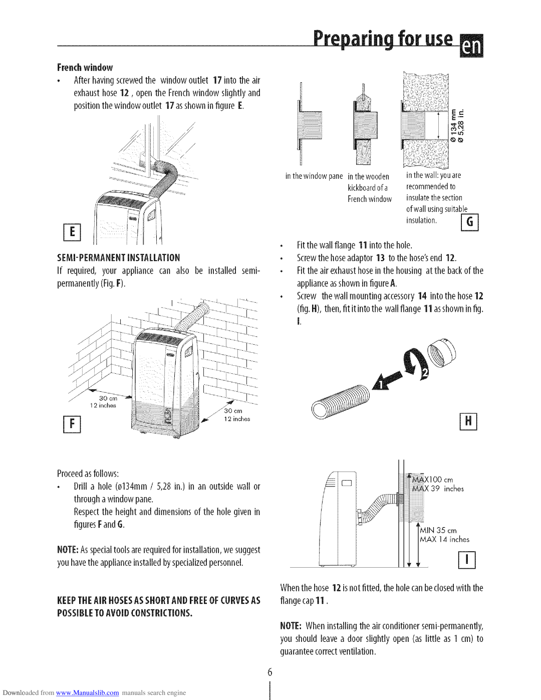DeLonghi PAC N130HPE instruction manual Preparingfor .se 