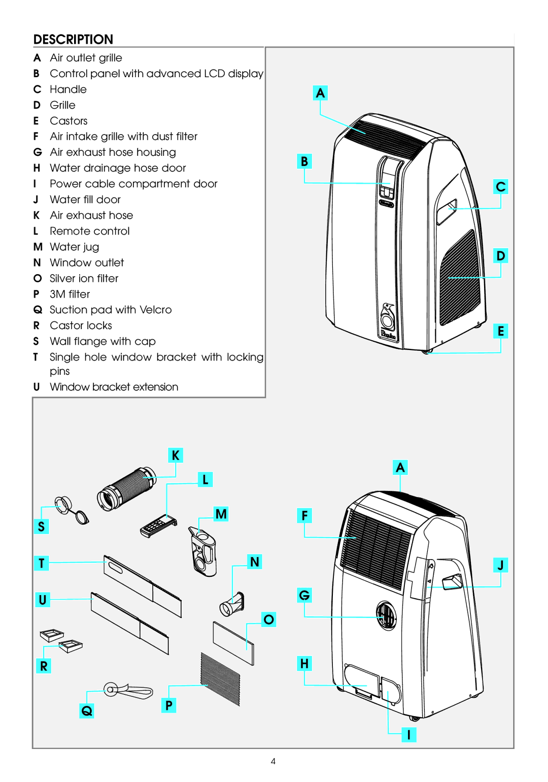 DeLonghi PAC W130E specifications Description 