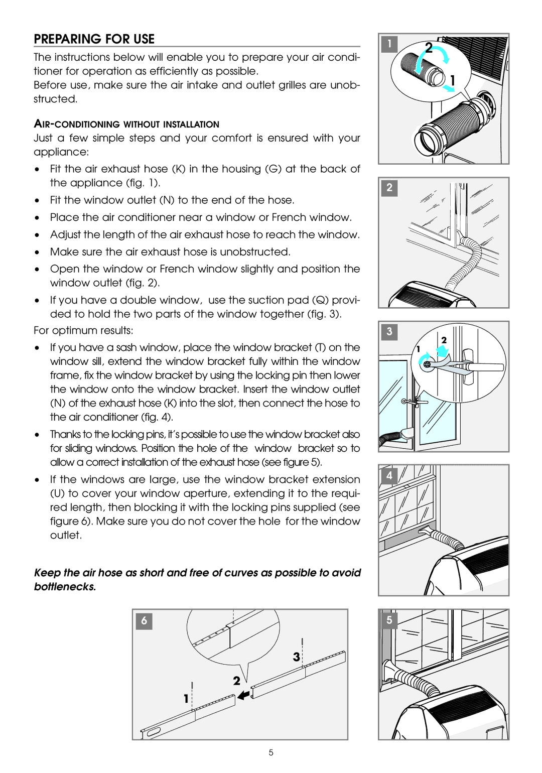 DeLonghi PAC W130E specifications Preparing for USE 