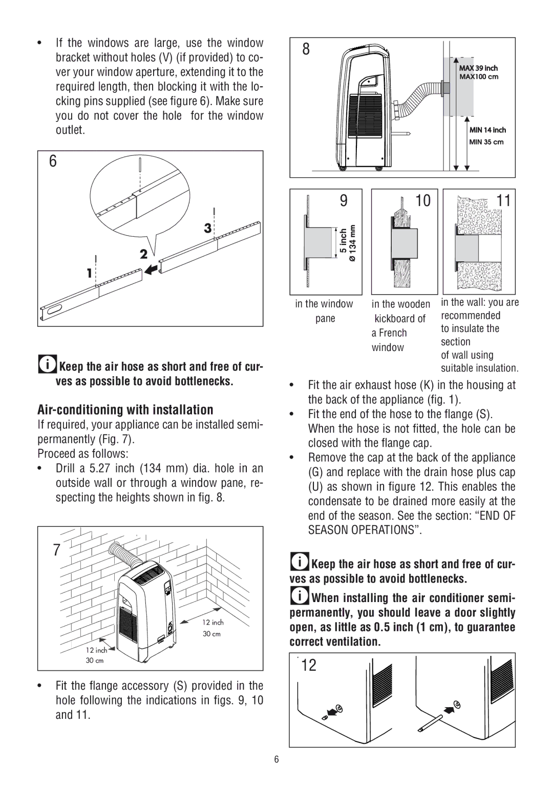 DeLonghi PAC WE 110 manual Air-conditioning with installation 