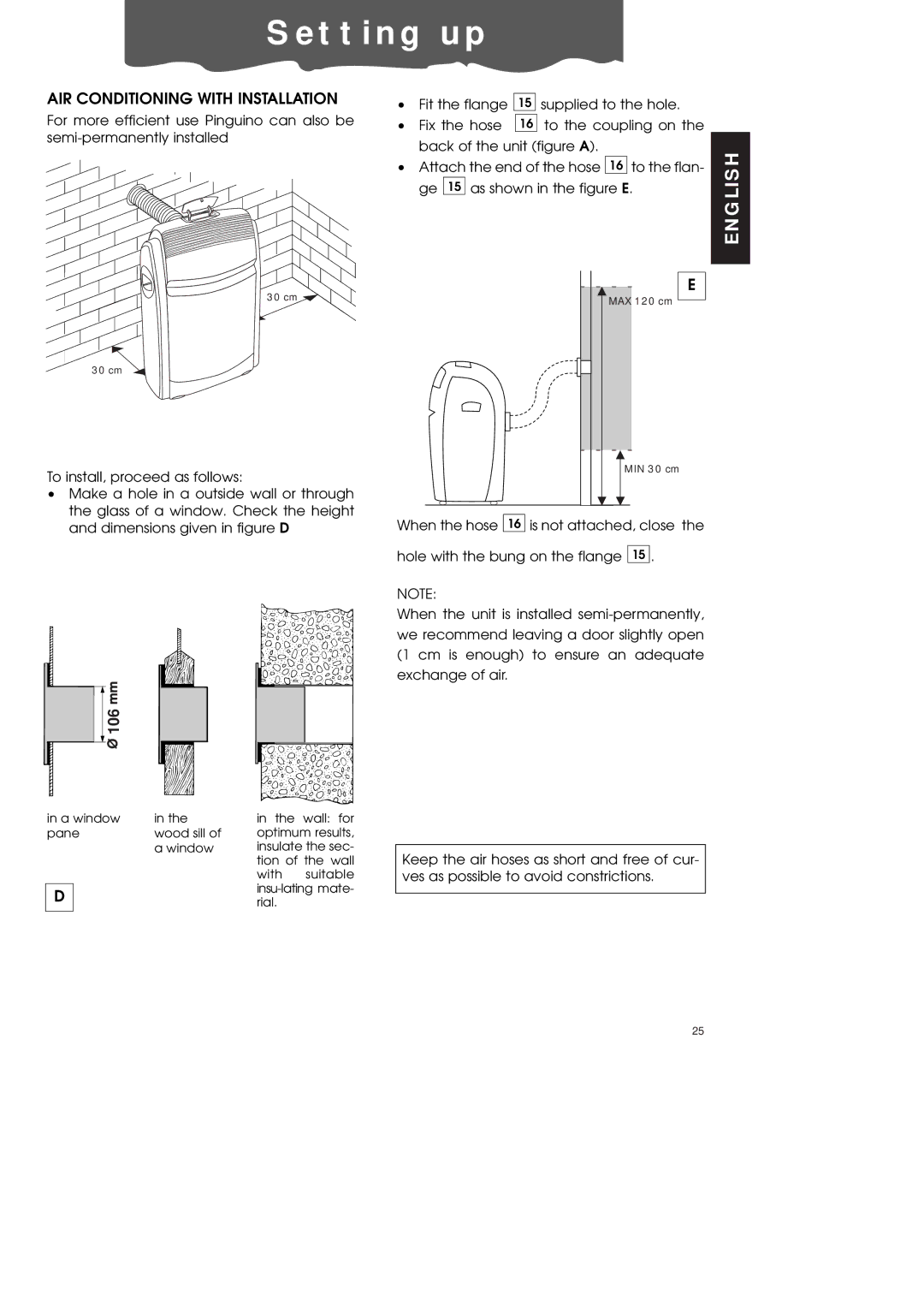 DeLonghi PAC70 ECO manual T t i n g u p, AIR Conditioning with Installation 