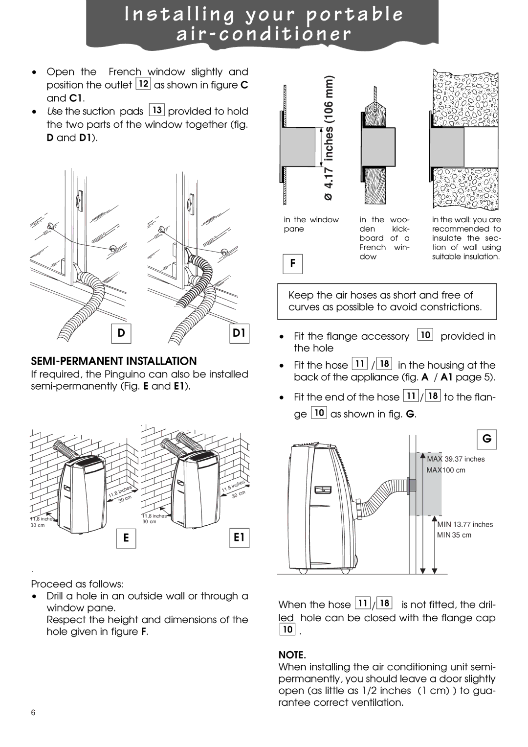 DeLonghi PACL90 specifications SEMI-PERMANENT Installation 