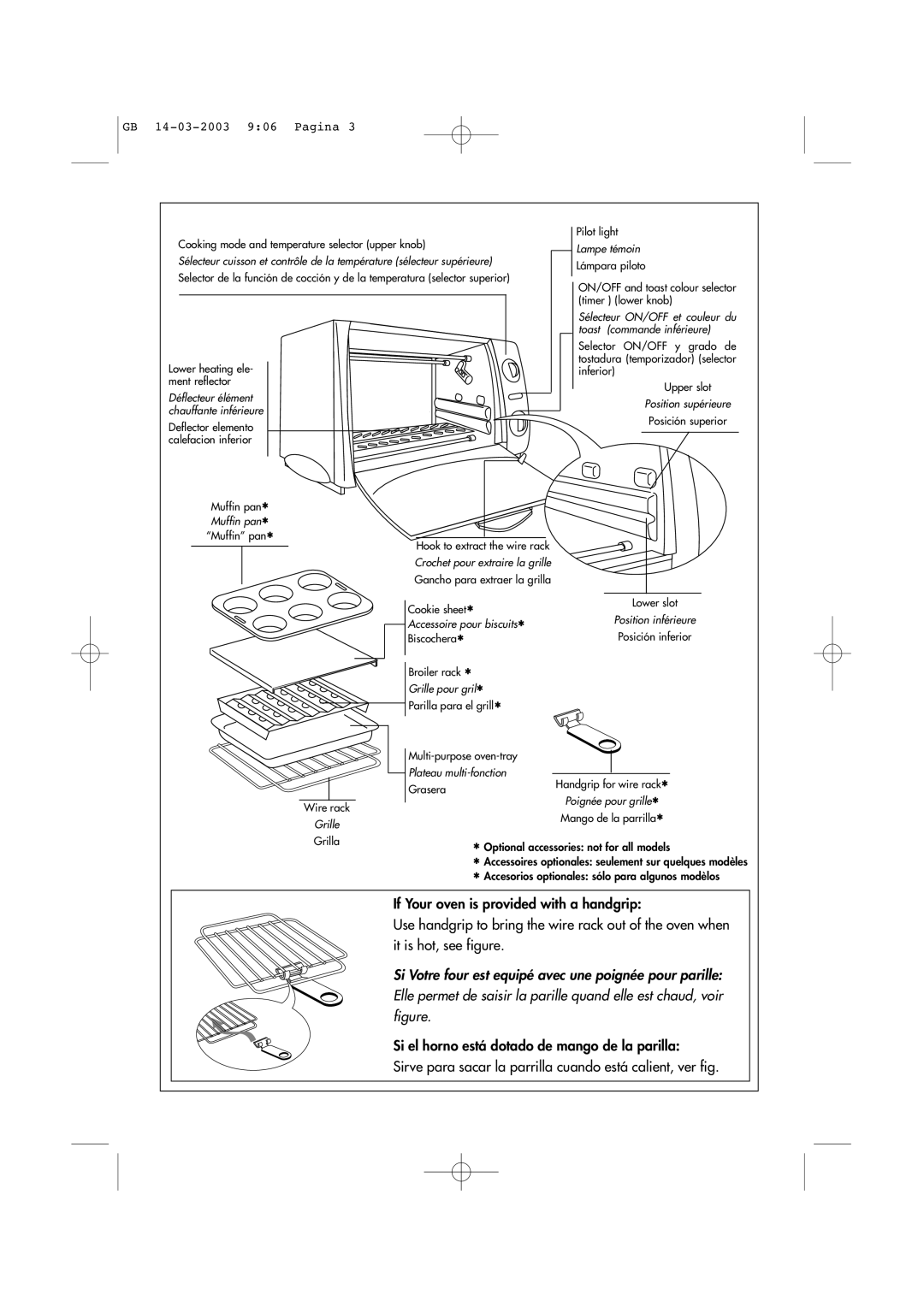 DeLonghi Toaster-Oven-Broiler manual GB 14-03-2003 906 Pagina 