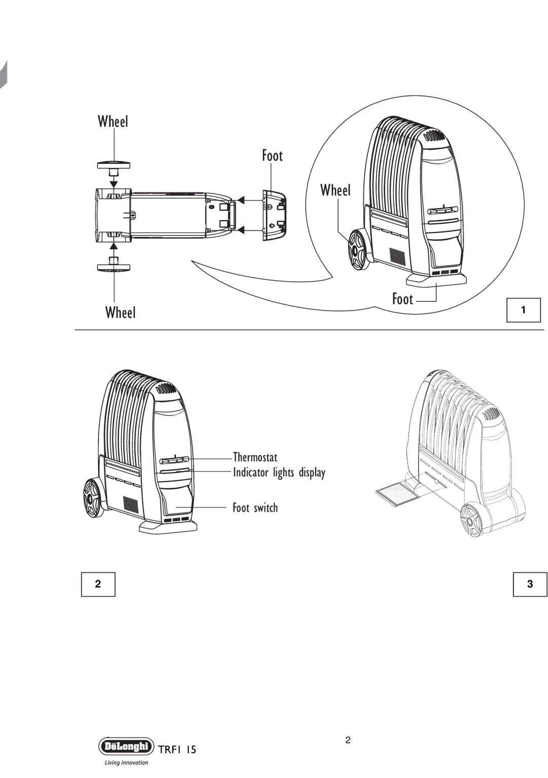 DeLonghi TRF1 15 manual Wheel Foot 